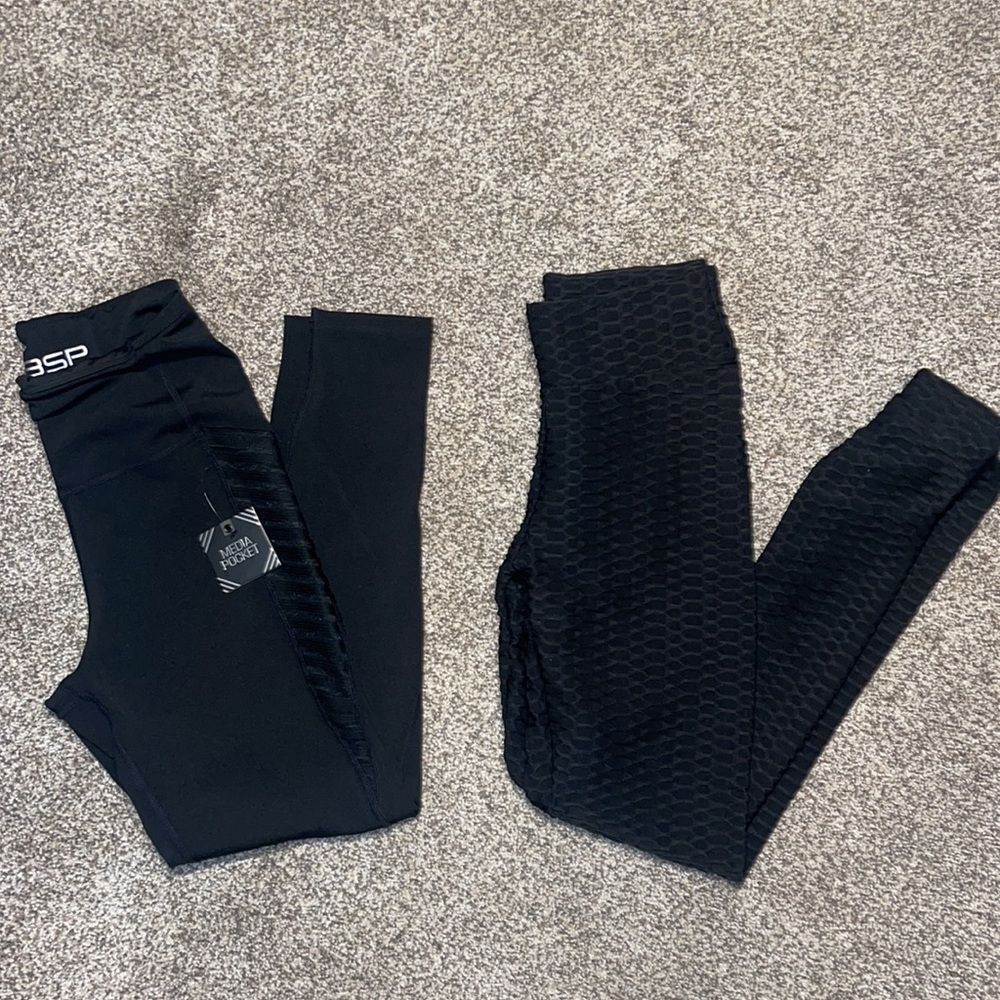 2 pairs of black leggings